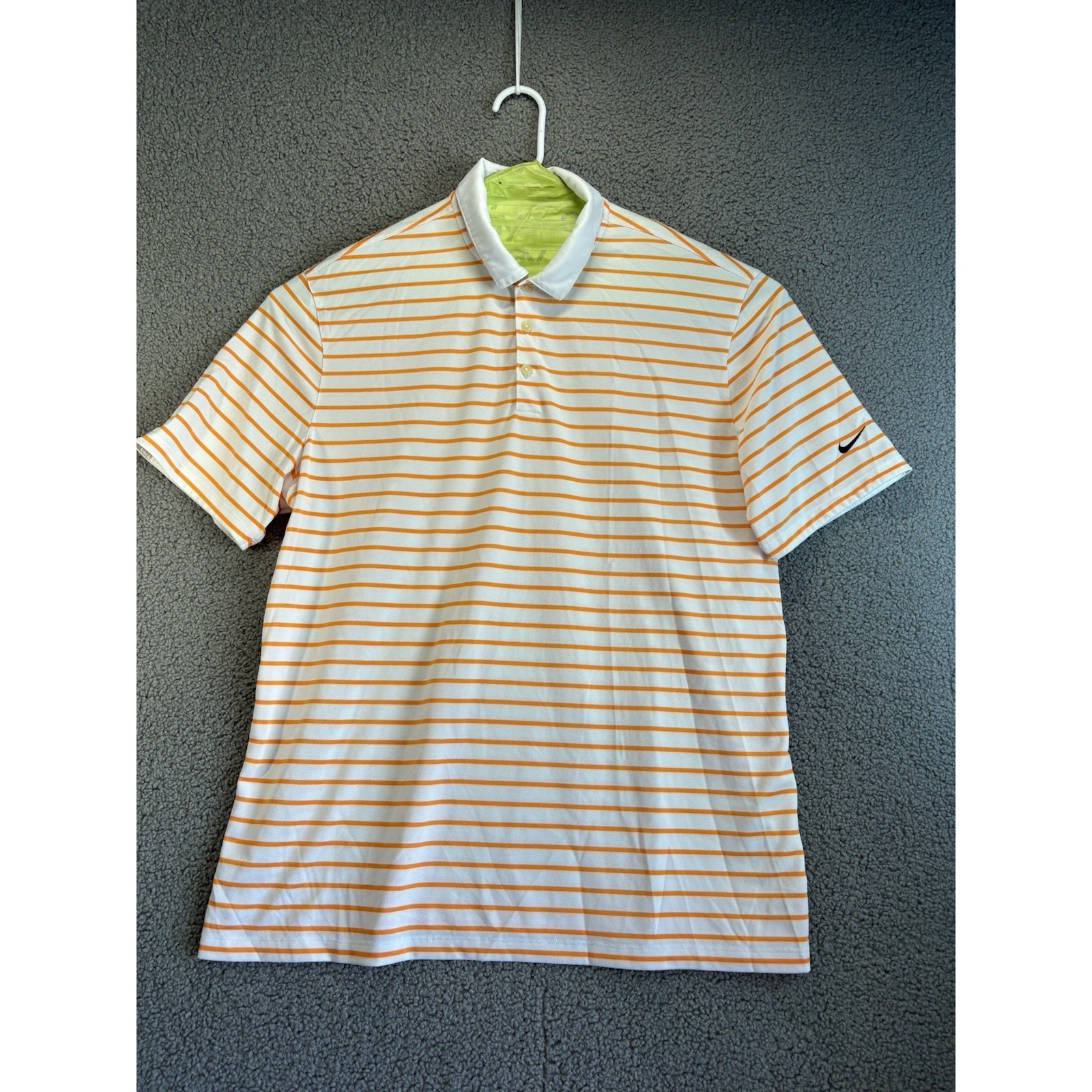 Mens Nike Drifit Golf Standard Fit Short Sleeve Polo Shirt Striped Xl